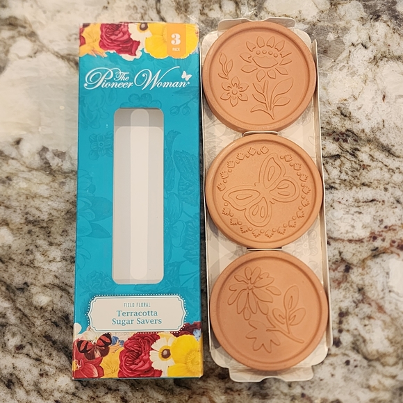 🔴NEW The Pioneer Woman 3-Piece Terracotta Sugar Savers Set - Field Floral - Picture 4 of 16